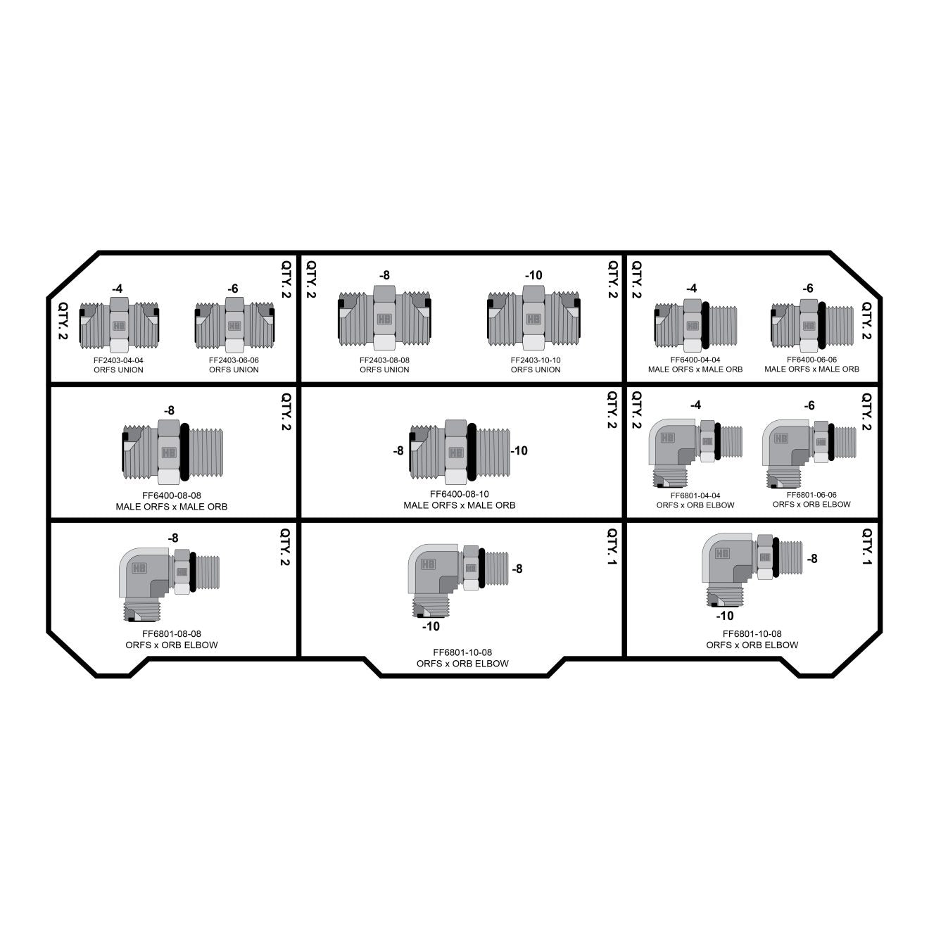 FACE SEAL Fittings Tower - GetHydraulics