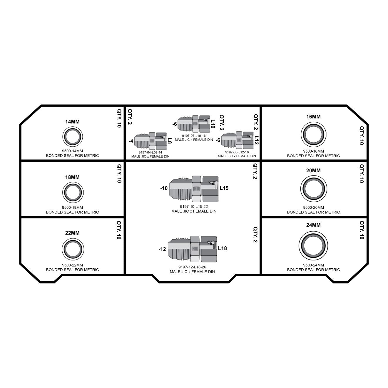 LIGHT DIN Fittings Tower - GetHydraulics