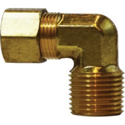 00069 - 0808 - 001 Elbow, 1/2 in Compression x 1/2 in MPT, Brass - GetHydraulics.com