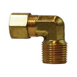 00069 - 1212 90 - deg Elbow, 3/4 - in Compression x 3/4 - in Male NPTF, Brass - GetHydraulics.com