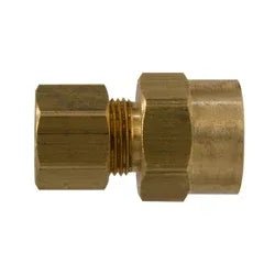 00096 - 0806 Tank Coupling (Drilled Through), 1/2 - in Compression x 3/8 - in Female NPTF, Brass - GetHydraulics.com
