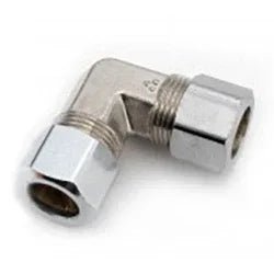 00665 - 08 Compression Elbow, 1/2 - in Compression x 1/2 - in Compression, Brass, Chrome - Plated - GetHydraulics.com