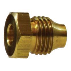 00881 - 08 Double Compression Sleeve Hex Nut, 1/2 in Threaded, Brass - GetHydraulics.com