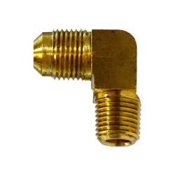 04049 - 1212 90 - deg Barstock Male Elbow, 3/4 - in Male Flared x 3/4 - in Male NPTF, Brass - GetHydraulics.com