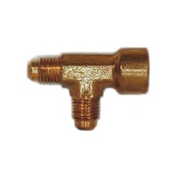 04091 - 060808 Run Tee, 3/8 - in Male Flared x 1/2 - in Female NPT x 1/2 - in Male Flared, Brass - GetHydraulics.com