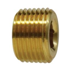 06115 - 12 Countersunk Hex Plug, 3/4 in MNPTF, 0.62 in, Brass - GetHydraulics.com