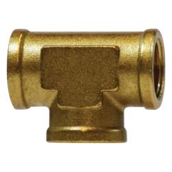 06231 - 06 Pipe Tee, 3/8 in FNPTF x 3/8 in FNPTF x 3/8 in FNPTF, Brass - GetHydraulics.com