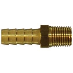 07001 - 0204 - 003 Rigid Adapter, 1/8 - in Hose Barbed x 1/4 - in MNPTF, Brass - GetHydraulics.com
