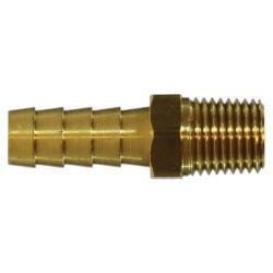 07001 - 1208ST Rigid Adapter, 3/4 in Hose Barbed x 1/2 in MNPTF, Brass - GetHydraulics.com