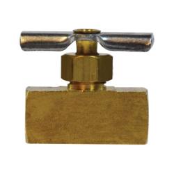 09134 - 04 Needle Valve, 1/4 in Nominal, FIP x FIP, 150 psi Pressure, - 45 to 250 deg F, Brass Body - GetHydraulics.com