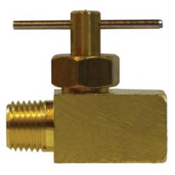 09135 - 04 Needle Valve, 1/4 in Nominal, MIP x FIP, 150 psi Pressure, - 45 to 250 deg F, Brass Body - GetHydraulics.com
