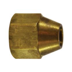 10024 Hex Reducing Short Rod Nut, 1/2 x 3/8 in SAE 45 deg Flare, Brass - GetHydraulics.com