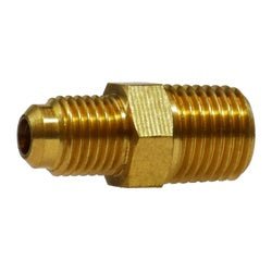 10132 Ball Check Connector, 5/16 - in Male Flared x 1/8 - in Male NPTF, Brass - GetHydraulics.com