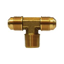 10217 Branch Tee, 5/8 - in Male Flare x 5/8 - in Male Flare x 3/8 - in Male NPTF, Brass - GetHydraulics.com