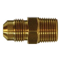 10277 SAE 45 - deg Flare Adapter, 7/8 - in Male Flared x 1/2 - in Male NPTF, Brass - GetHydraulics.com