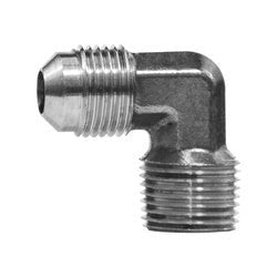 10296SS Elbow, 33/8 - in Male Flared x 1/2 - in Male NPTF, Stainless Steel - GetHydraulics.com