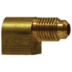 10313B 90 deg Barstock Elbow, 1/4 in Male Flared x 1/8 in FNPTF, Brass - GetHydraulics.com