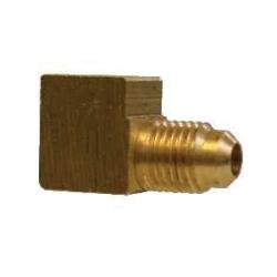 10319B 90 deg Barstock Elbow, 3/8 in Male Flared x 1/4 in FNPTF, Brass - GetHydraulics.com