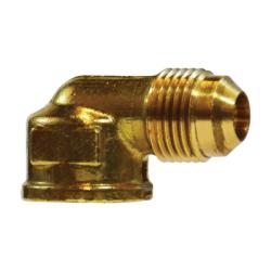 10333 90 deg Elbow, 1/4 in Male Flared x 1/2 in FNPTF, Brass - GetHydraulics.com