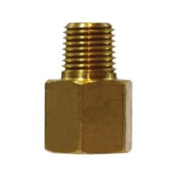 10438 SAE 45deg Flare Adapter, 3/8 - in Female Flare x 1/2 - in Male NPTF, Brass - GetHydraulics.com