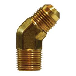 10459 45 deg Elbow, 3/4 in Male Flared x 3/4 in Male NPTF, Brass - GetHydraulics.com
