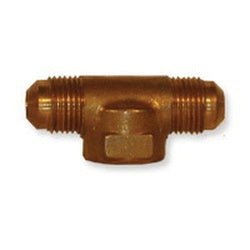 10472 Tee, 1/4 in Male Flared x 1/4 in Male Flared x 1/4 in Female Flared, Brass - GetHydraulics.com