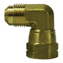10495 Swivel Elbow, 1/2 in SAE 45 deg Male Flared x 1/2 in SAE 45 deg Female Flared, Brass - GetHydraulics.com