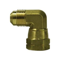 10496 Swivel Elbow, 5/8 in SAE 45 deg Male Flared x 5/8 in SAE 45 deg Female Flared, Brass - GetHydraulics.com