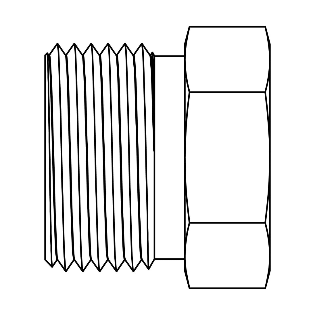 105 - 12 Inverted Flare Nut - Steel - GetHydraulics