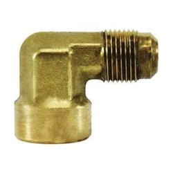 10501 SAE 45 - deg Flared 90 - deg Elbow, 3/8 - in Male Flared x 3/8 - in Female Flared, Brass - GetHydraulics.com