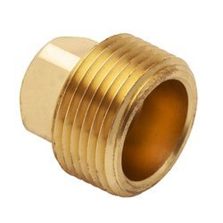 109 - 12 Cored Barstock Square Head Plug, 3/4 - in Male NPTF, Brass - GetHydraulics.com