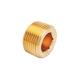 109AL - 8 Countersunk Hex Plug, 1/2 - in Male NPTF, Brass - GetHydraulics.com