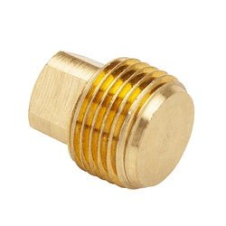 109SD - 8 Solid Barstock Square Head Plug, 1/2 - in Male NPTF, Brass - GetHydraulics.com