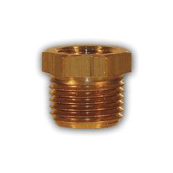 110 - 126 Light Pattern Reducer Hex Bushing, 3/4 in MIP x 3/8 in FIP, 0.94 in, Brass - GetHydraulics.com