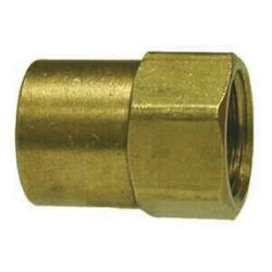 12030 Straight Adapter, 1/4 in Inverted Flared x 1/4 in FNPTF, Brass - GetHydraulics.com