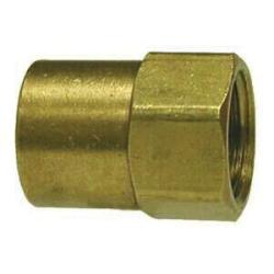 12031 Straight Adapter, 7/16 in Inverted Flared x 1/4 in FNPTF, Brass - GetHydraulics.com