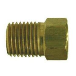 12039 Straight Adapter, 5/8 in Inverted Flared x 1/2 in FNPTF, Brass - GetHydraulics.com