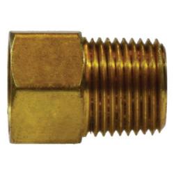 12046 Adapter, 5/16 - in Female Inverted Flared x 1/4 - in Male NPTF, Brass - GetHydraulics.com