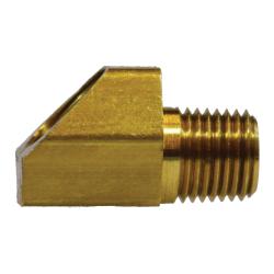 12076 45 - deg Elbow, 3/8 - in Female Inverted Flared x 1/4 - in MNPTF, Brass - GetHydraulics.com