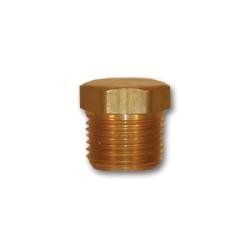 121 - 12 Cored Hex Plug, 3/4 in MIP, 0.94 in, Brass - GetHydraulics.com