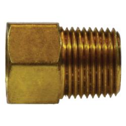 12108 Straight Adapter, 1 in Inverted Flared x 1 in Male NPTF, Brass - GetHydraulics.com