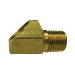 12115 45 deg Elbow, 3/8 in Inverted Flared x 1/8 in Male NPTF, Brass - GetHydraulics.com