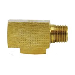 12121 Run Tee, 3/8 - in Inverted Flared x 1/4 - in MNPTF x 3/8 - in Inverted Flared, Brass - GetHydraulics.com