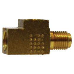 12149 Towed Trailer Brake Tee, 1/4 - in Inverted Flared Seat x 3/16 - in Inverted Flared x 1/4 in - GetHydraulics.com