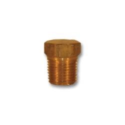 121S - 4 Solid Hex Head Plug, 1/4 in MNPTF, 3/4 in, Brass - GetHydraulics.com