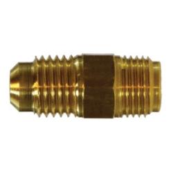 12254 SAE Flare Adapter, 3/8 - in Male SAE Flared x 5/16 - in Male Inverted Flare, Brass - GetHydraulics.com