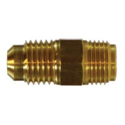 12256 SAE Flare Adapter, 3/8 - in Male SAE Flared x 3/8 - in Male Inverted Flare, Brass - GetHydraulics.com