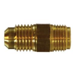 12257 SAE Flare Adapter, 3/8 - in Male SAE Flared x 7/16 - in Male Inverted Flare, Brass - GetHydraulics.com
