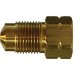 12335 Adapter, 3/16 - in Female Inverted Flared x M10 Bubble Male Inverted Flared, Brass - GetHydraulics.com
