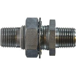 129A - 391FC2STL Bulkhead Connector, 1/4 - in FPT x 1/2 - in MPT, Steel - GetHydraulics.com